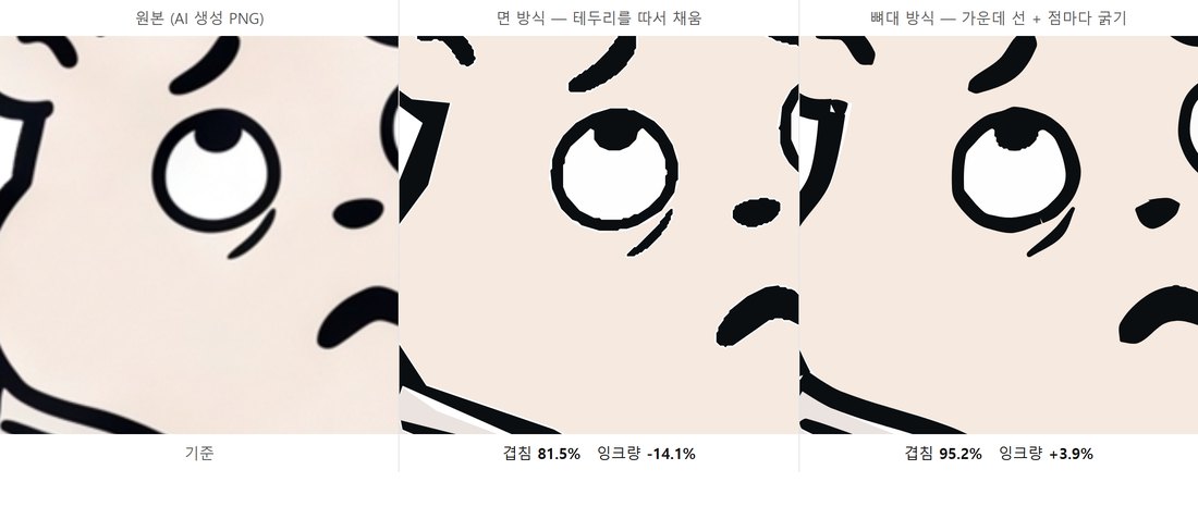 그림을 벡터로 바꿨더니 획의 24%가 사라졌습니다