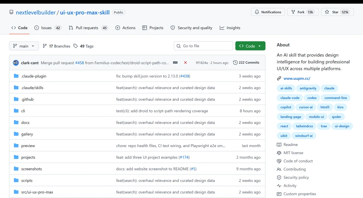 디자인 스킬을 깔았더니 설명문이 아니라 CSV였습니다 — UI UX Pro Max